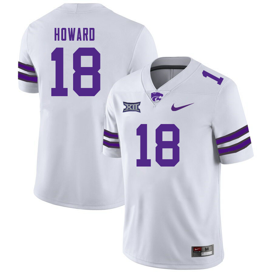 Men-Youth #18 Will Howard Kansas State Wildcats 2023 College Football Jerseys Stitched-White